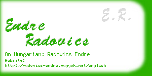 endre radovics business card